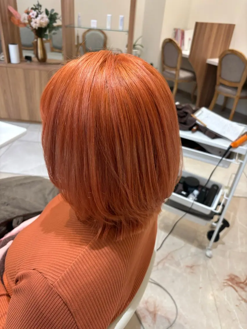 ミディアム カラー 暖色カラー/ブリーチ 櫻井　華のヘアスタイル