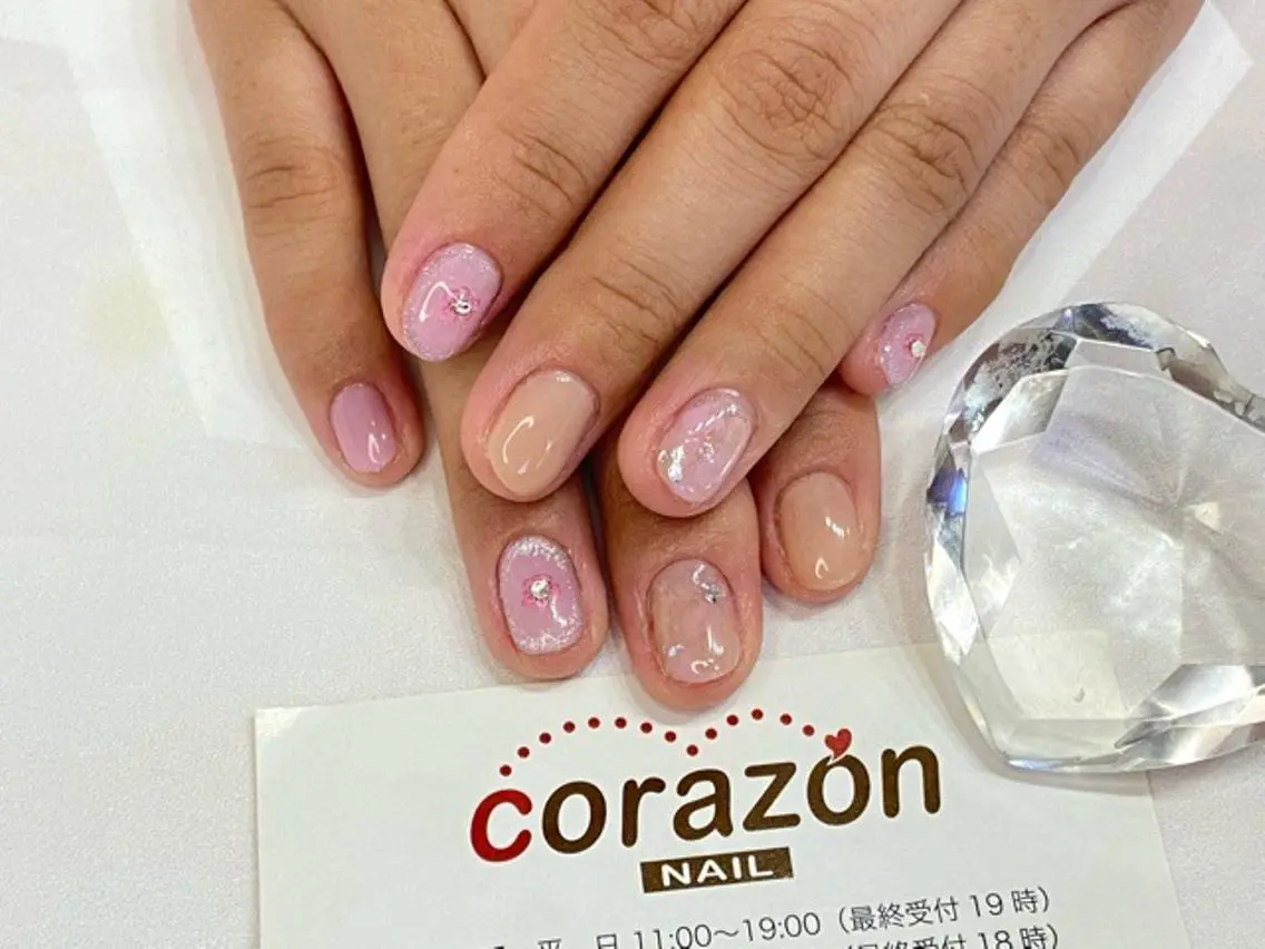 ネイル 桜ネイル ジェルネイル マグネットネイル ニュアンスネイル ピンク ネイリスト aicoのネイルデザイン