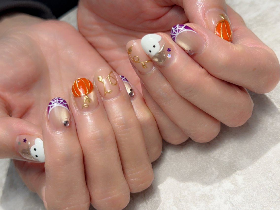 ネイル アートネイル ハロウィン ミラーネイル ハンドネイル Ai nailのネイルデザイン