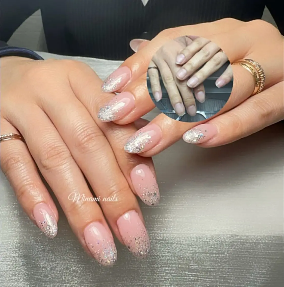 ネイル アートネイル オーロラネイル ガーリー キラキラネイル 韓国ネイル ハンドネイル Minami Nailsのネイルデザイン