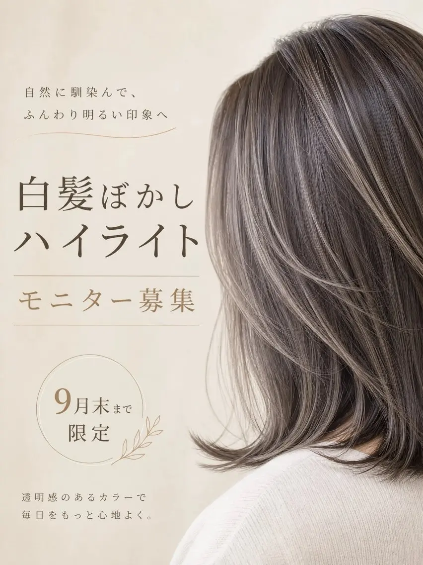[9月末までモニター募集] 白髪ぼかしハイライト(ホイル10枚以内]の写真