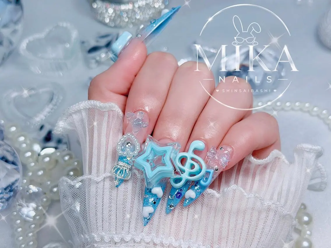 ネイル アートネイル チークネイル ドット フットネイル フレンチネイル Mika Nails 心斎橋のネイルデザイン