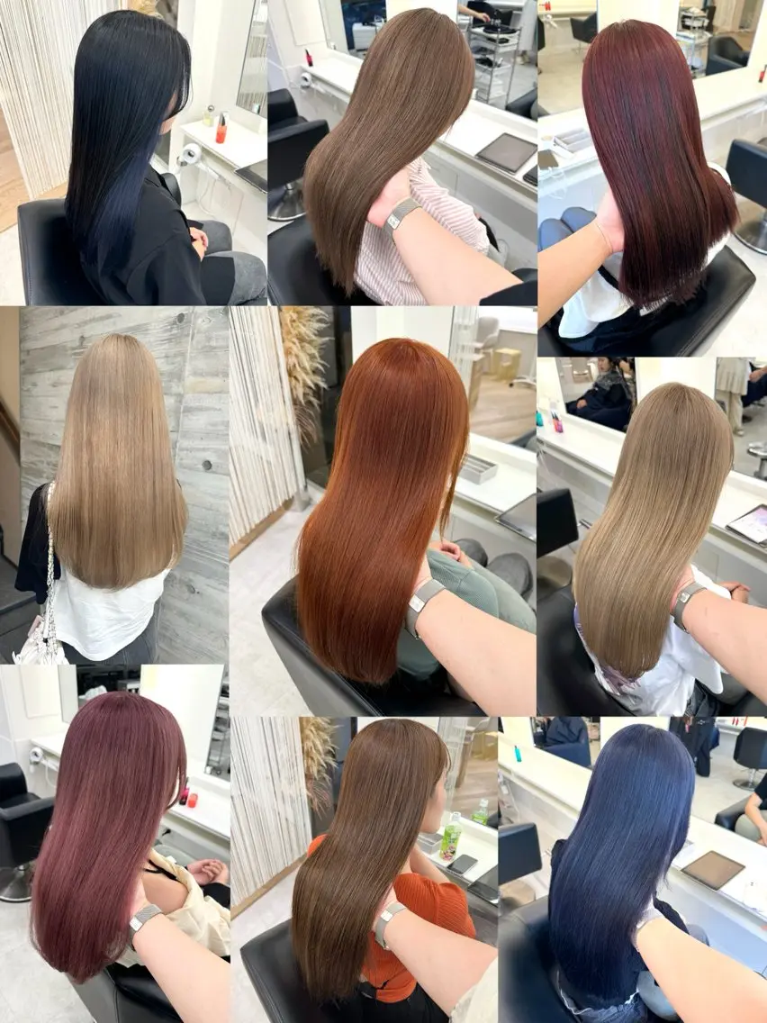 ロング カラー カット ヘアカラー NANO／ ブリーチ×レイヤーのヘアスタイル