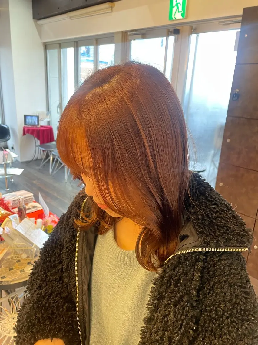 セミロング カラー 🤎韓国ヘア ベージュ まゆか🤎のヘアスタイル