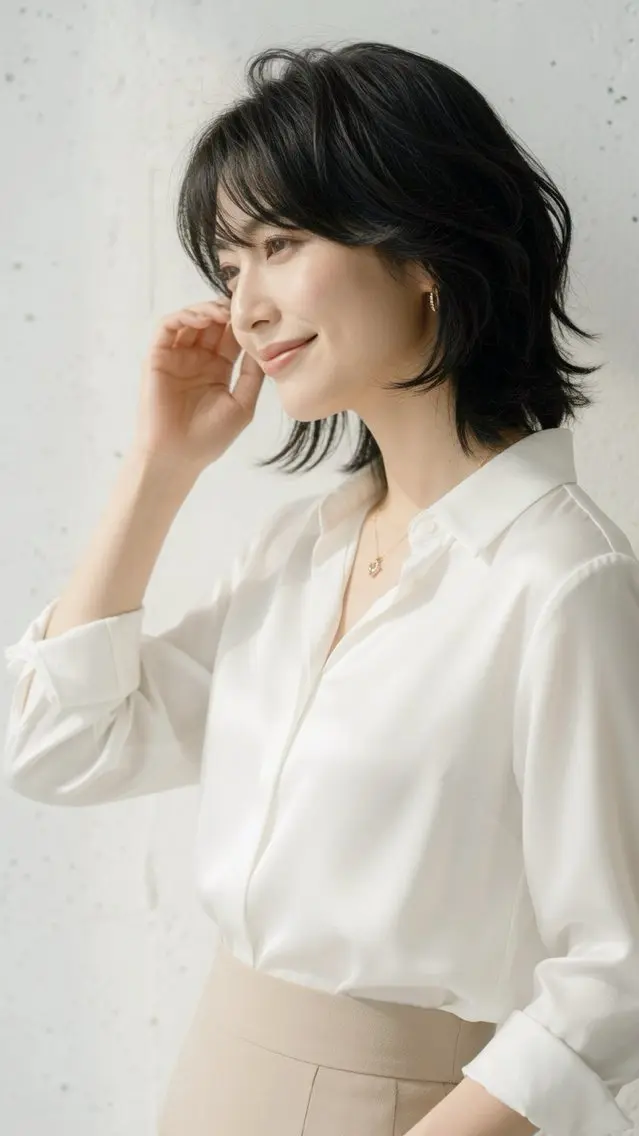 セミロング 石沢 知康のヘアスタイル