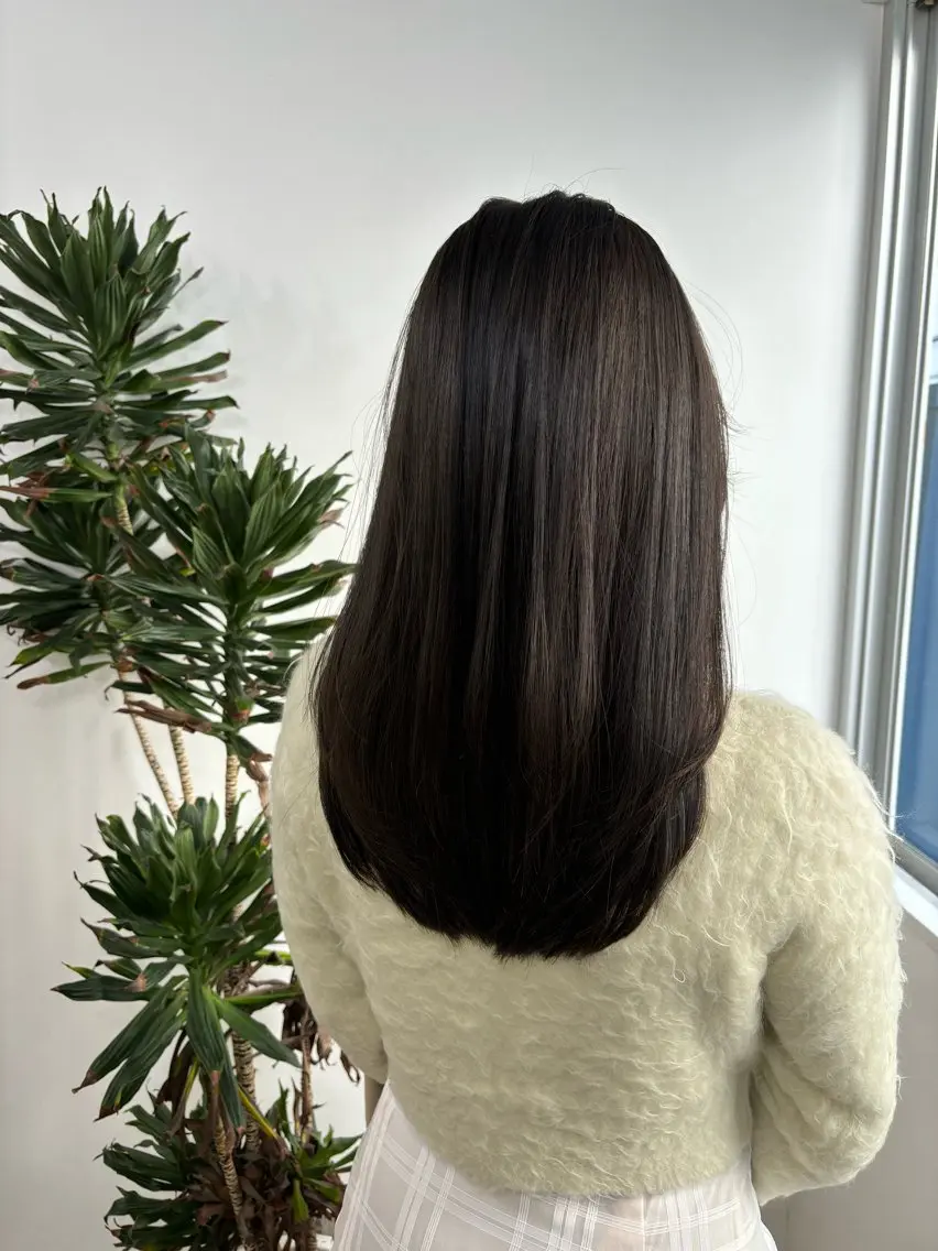 ミディアム カラー グレージュ オリーブグレージュ オリーブグレー ヘアカラー トリートメント HIROKO / 透明感暖色カラー🎀のヘアスタイル