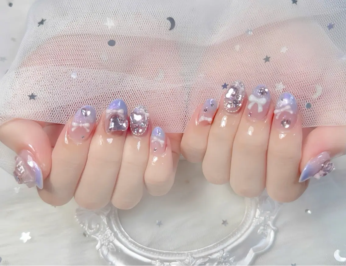 ネイル チークネイル ドット 長さ出し フットネイル フレンチネイル ハンドネイル Hana Nail Salonのネイルデザイン