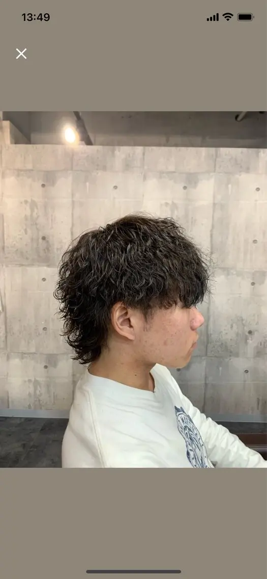 ミディアム パーマ メンズ 波巻きパーマ メンズウルフカット ウルフカット 【メンズ特化】　倉山 和樹のヘアスタイル