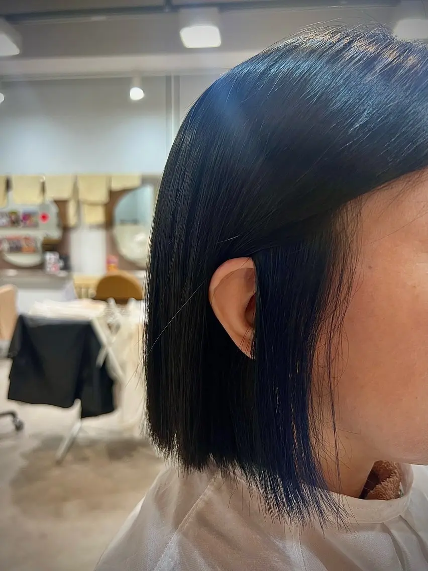 カラー ネイビーカラー ハラダユウカ flower西明石店のヘアスタイル