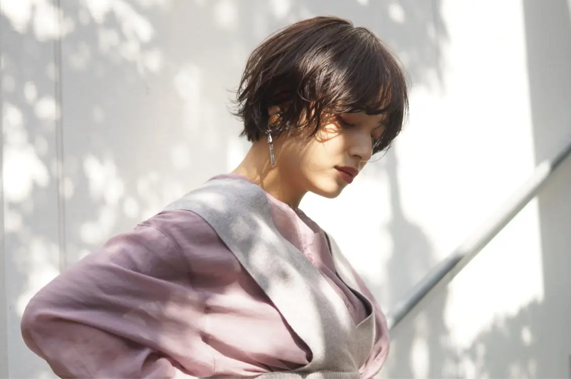 ショート アッシュ 外国人風カラー ハイライト 髪質改善 韓国風ヘア Lino by hoNuaのヘアスタイル