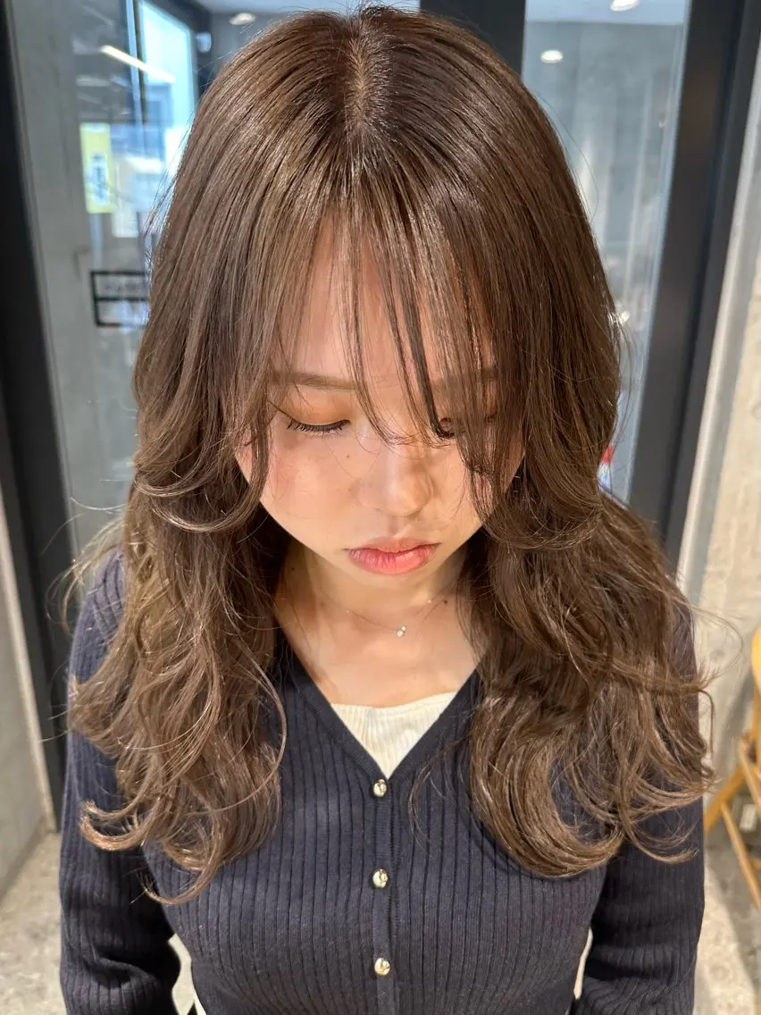 セミロング カット ヘアカラー ︎🤎W color MIYU‎🤎のヘアスタイル