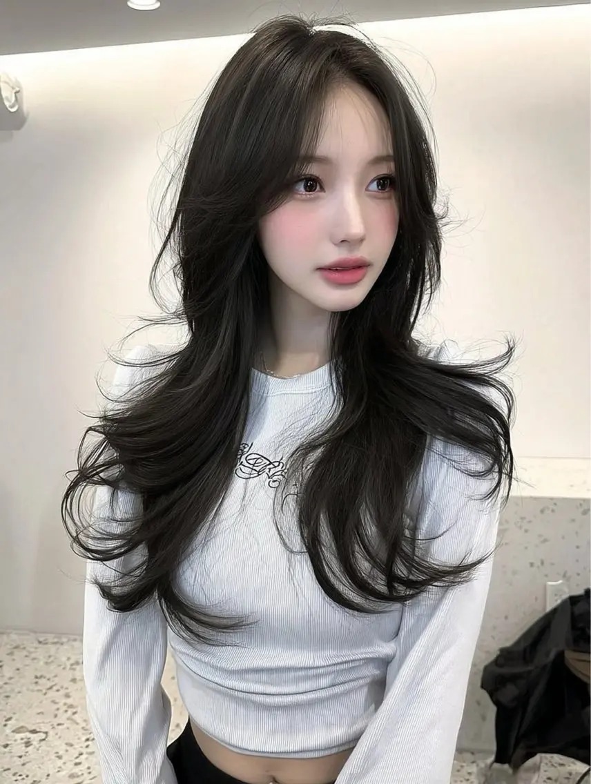 ロング カラー カット ヘアカラー トリートメント ✂️垢抜け/トレンド レイヤー/韓国/IRのヘアスタイル