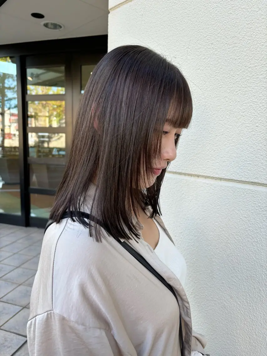 ミディアム カット 縮毛矯正 トリートメント Mizuki. / 暖色系カラー🍓のヘアスタイル