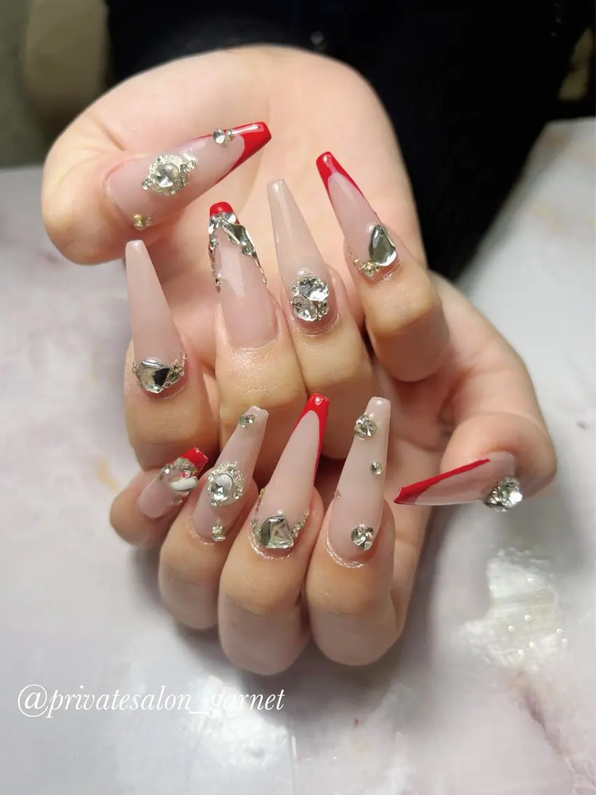 ネイル キラキラネイル Garnet nailのネイルデザイン