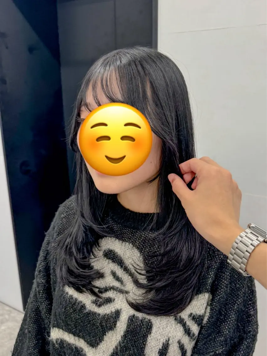 ロング 韓国風ヘア レイヤーカット 美髪矯正 韓国レイヤーのヘアスタイル