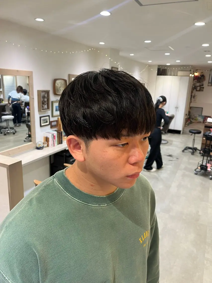 ショート メンズ センターパート マッシュ 🌀メンズパーマ🌀 🐏丸山祐宇🐏のヘアスタイル