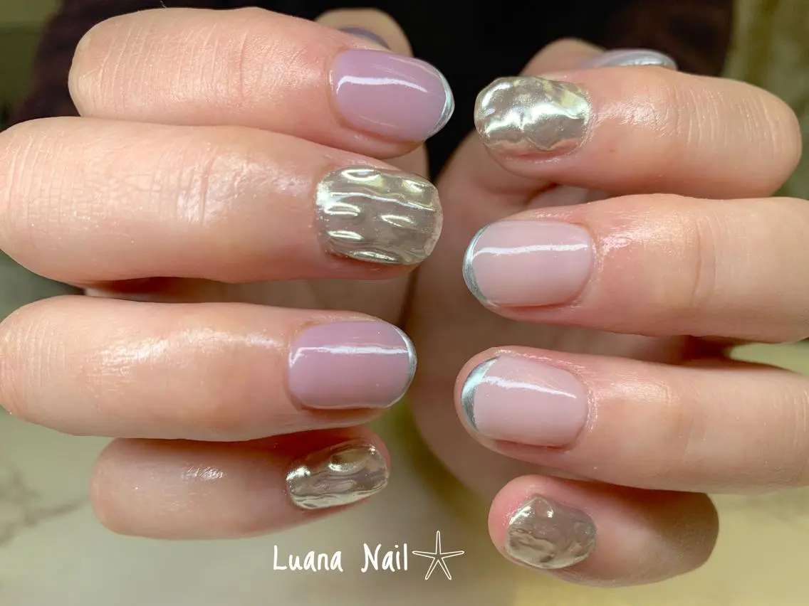 ネイル ミラーネイル ハンドネイル BeauJu by Luana Nailのネイルデザイン