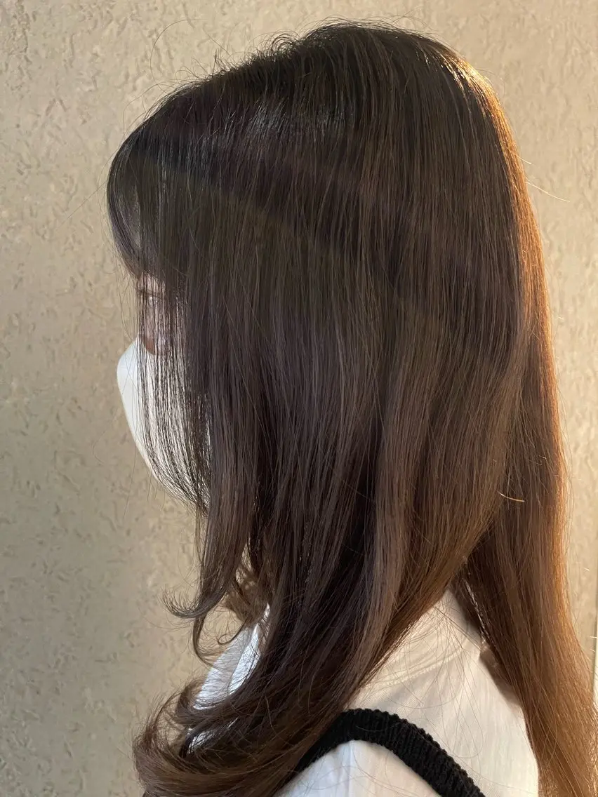セミロング ヘアカラー ヘッドスパ ヘアセット Heart box 仲嶺　瑠輝のヘアスタイル