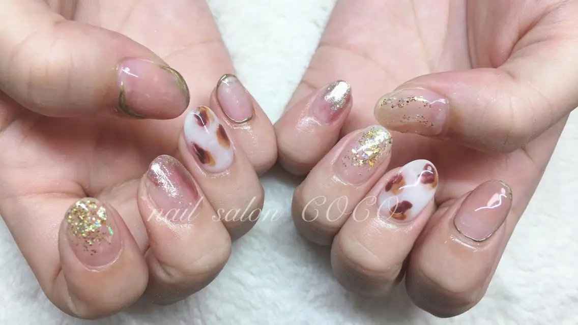 セミロング カラー ヘアアレンジ メンズ キッズ ネイル マツエク・マツパ nail Berunaのネイルデザイン