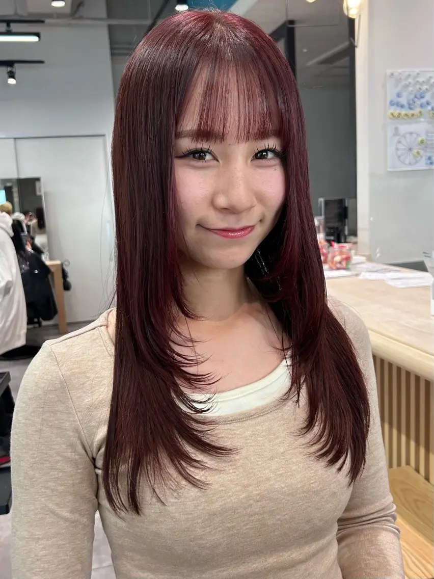 ロング カラー ブリーチ ダブルカラー イルミナカラー ブリーチなしカラー ボブ カット ヘアカラー トリートメント LUCK 本厚木店のヘアスタイル