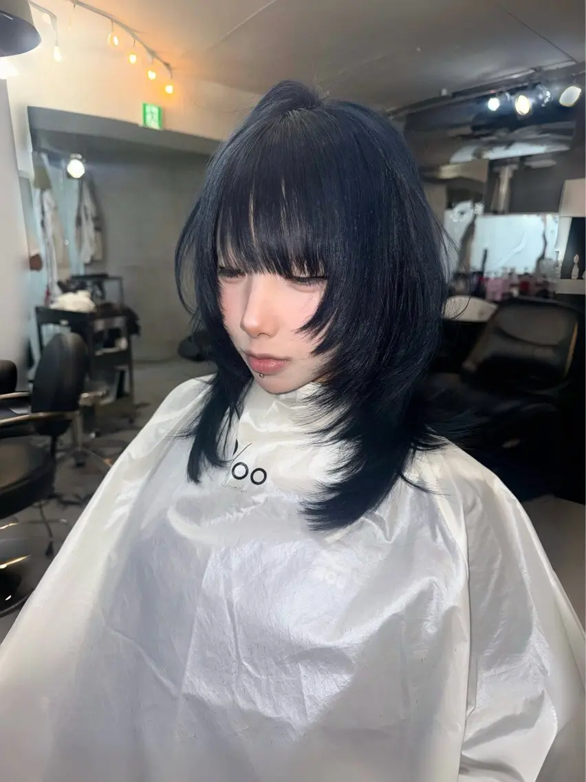 ミディアム カラー カット ヘアカラー トリートメント ヘッドスパ ヘアセット HARUNA/原宿/ デザイン/カットのヘアスタイル