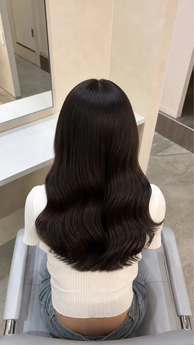 セミロング チョコレートブラウン カット ヘアカラー モデル様大募集🎀 藤岡瑞穂のヘアスタイル
