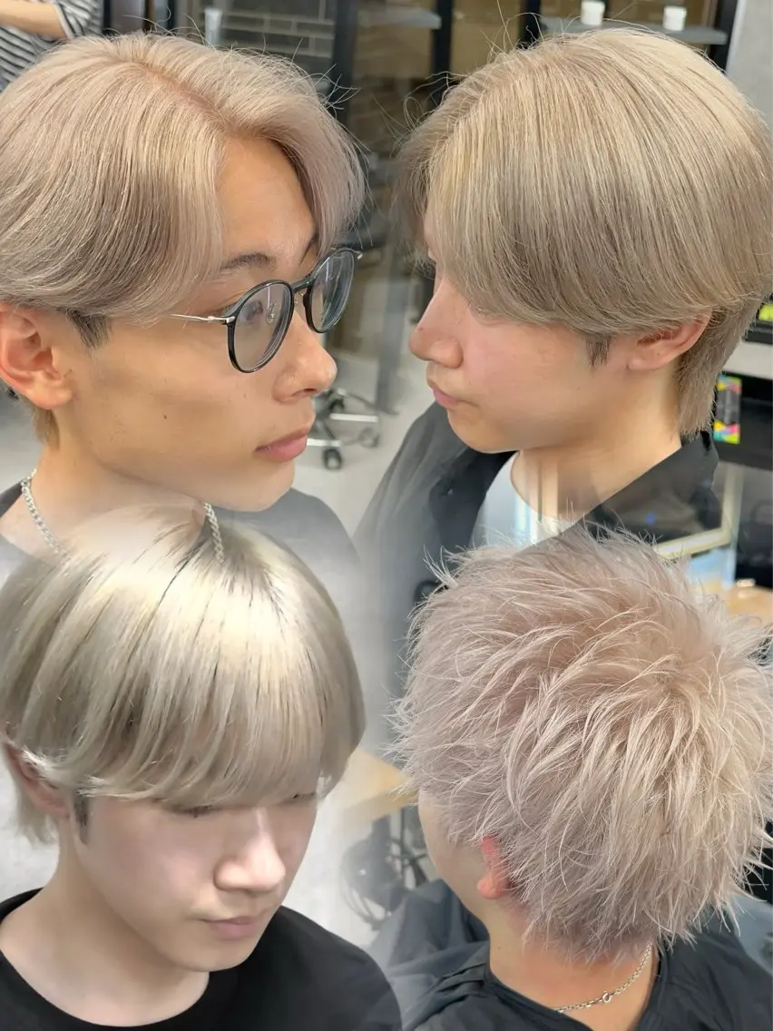 カラー パーマ メンズ ブロンド カット ヘアカラー 札幌メンズ指名 No. 1/光👑のヘアスタイル