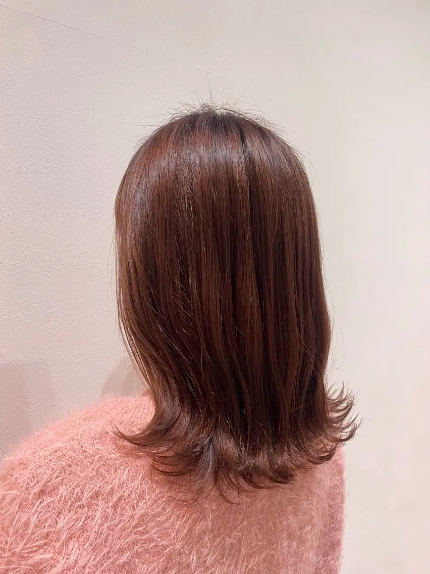 ミディアム カラー ピンクカラー カット ヘアカラー トリートメント ♡オシャ髪♡AI ✂️newi町田のヘアスタイル