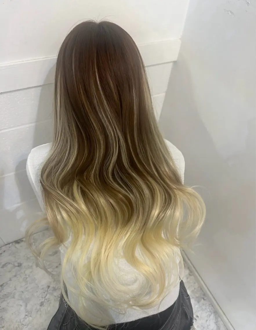 ロング シールエクステ エクステ レイヤーカット ヘアカラー エクステ BRAS岸和田 /質感再生/赤み消しのヘアスタイル
