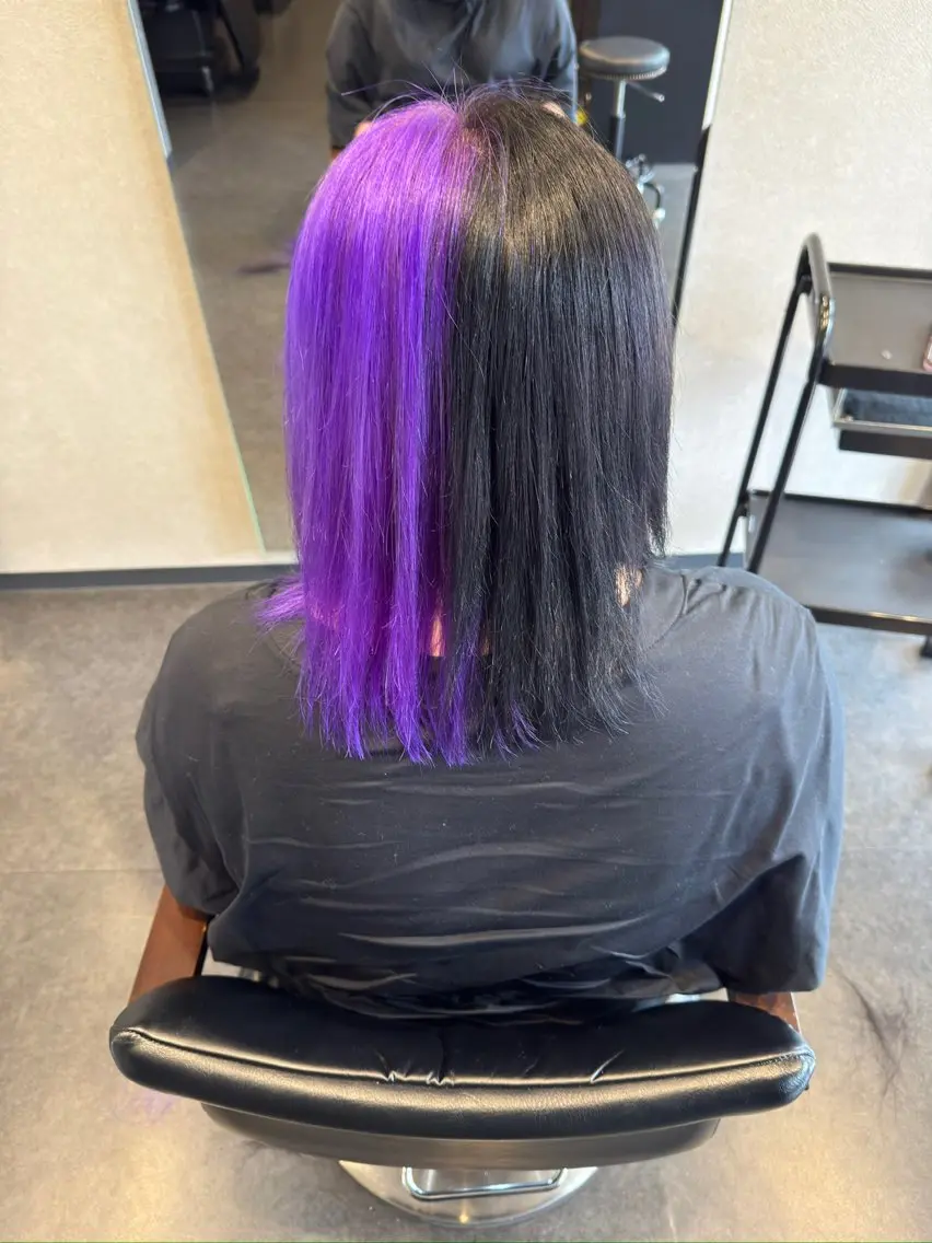 ミディアム パープルカラー カット ヘアカラー 髪質改善⚡️カラー 🍀武久 誠🍀のヘアスタイル