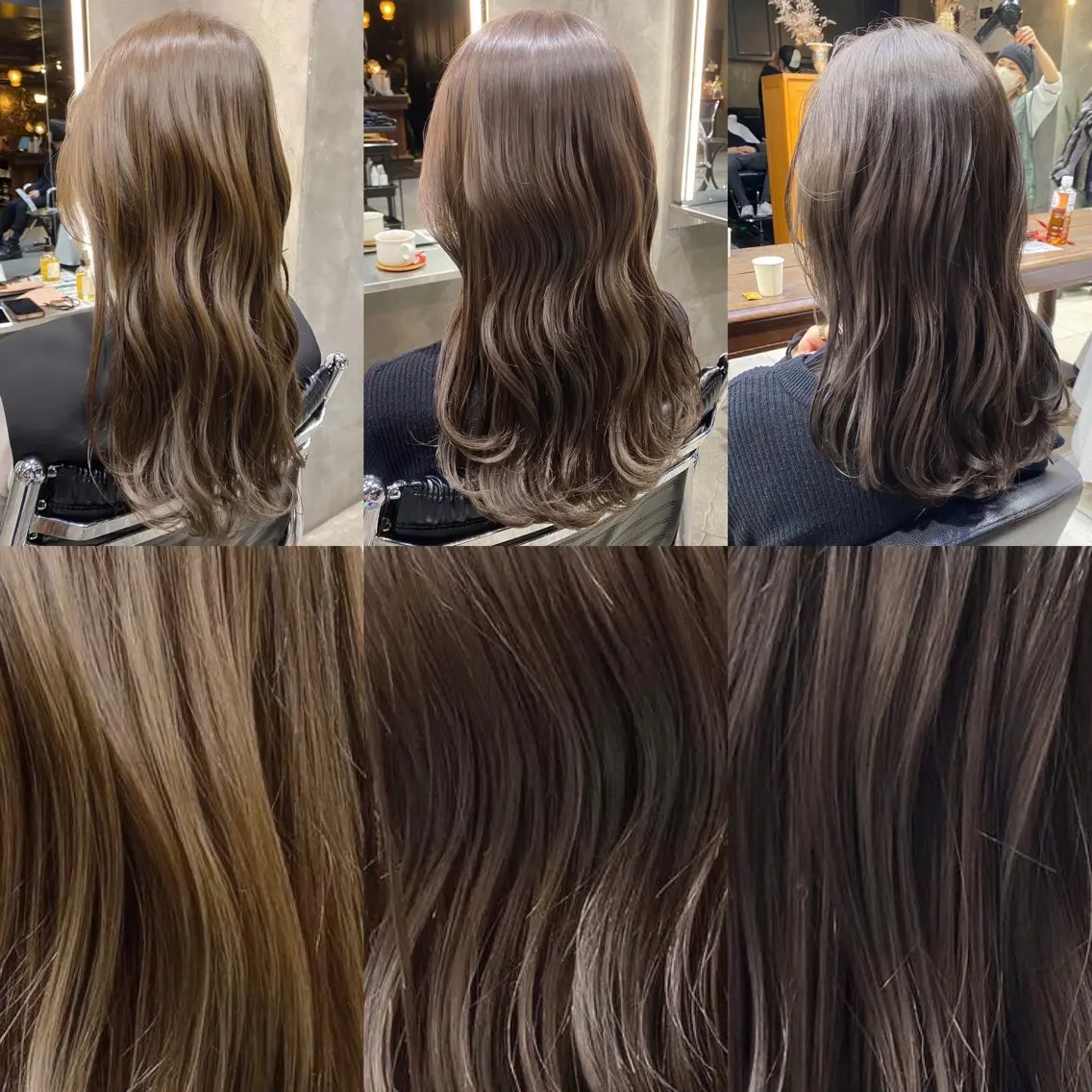 セミロング カラー ブリーチ ダブルカラー ブリーチなしカラー カット ヘアカラー 透明感カラー🌿 グレージュ🐺陽介のヘアスタイル