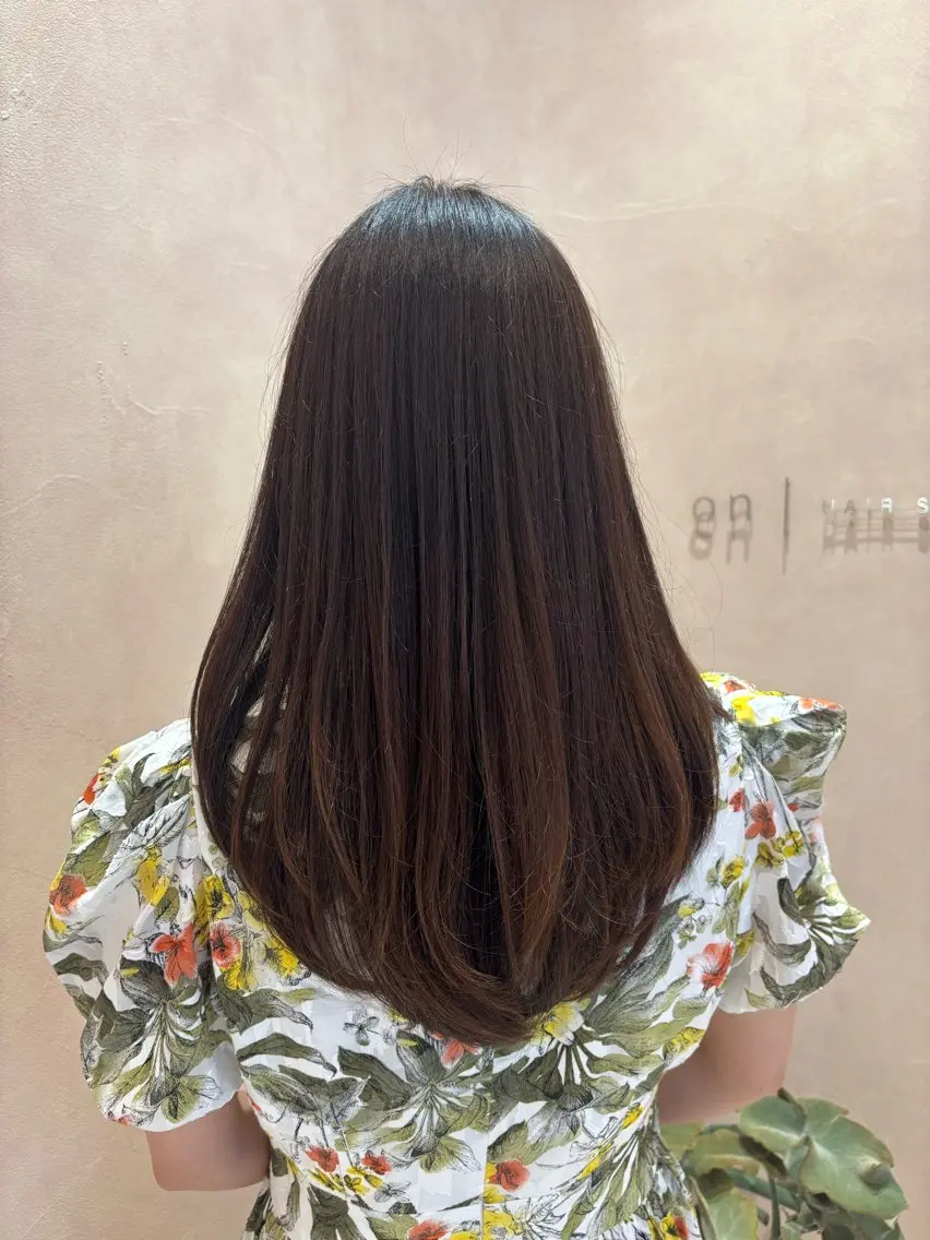 【💓前髪カット＋艶カラー＋トリートメント💓】ダメージレスなカラーリングで肌映えと艶感✨¥14300→¥7150の写真