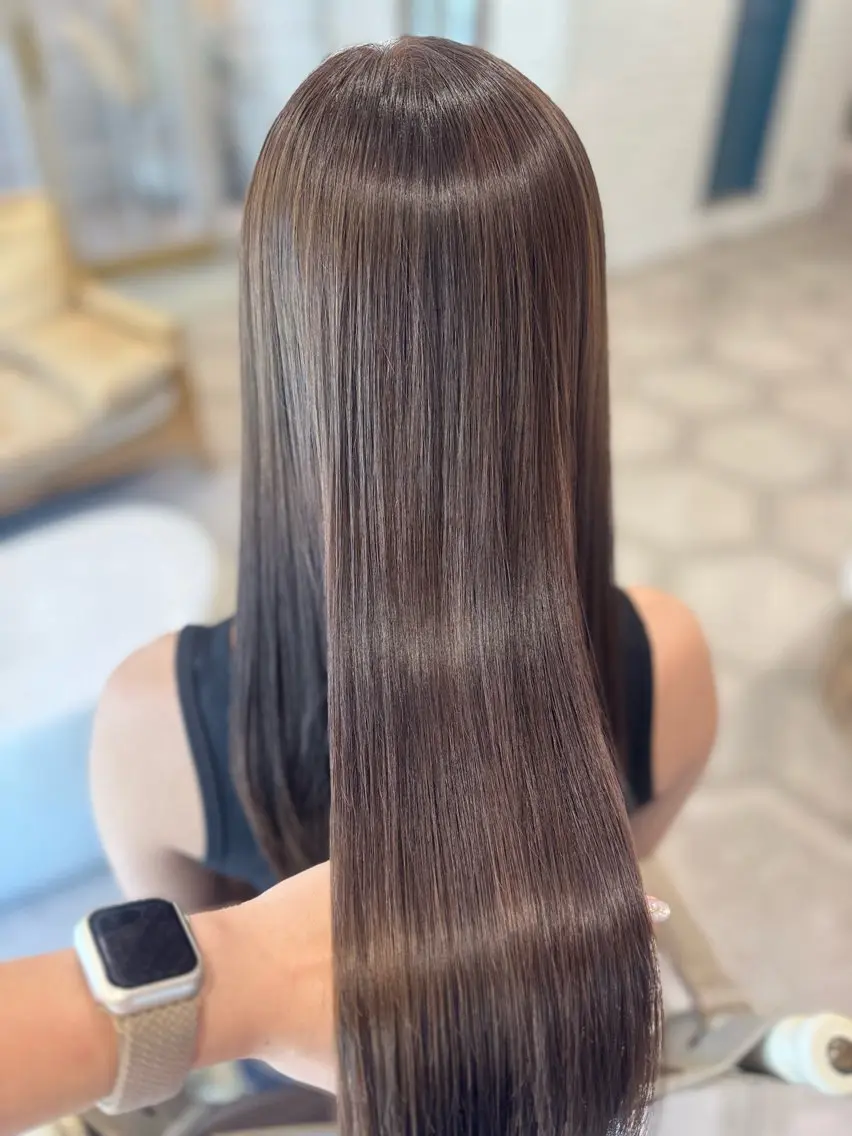 ロング カット 縮毛矯正 堀江美容室 千晶のヘアスタイル