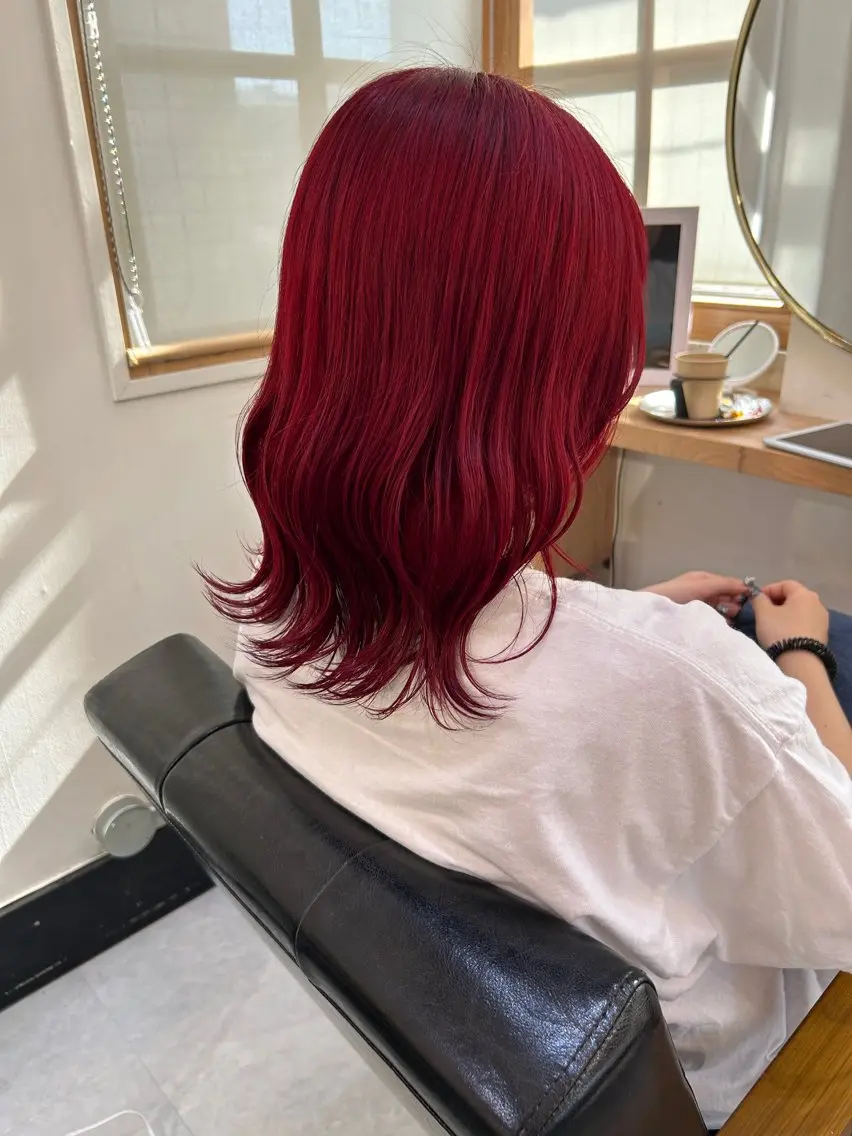 ミディアム カラー ヘアカラー トリートメント CARICIA 白木 由里加/新栄のヘアスタイル