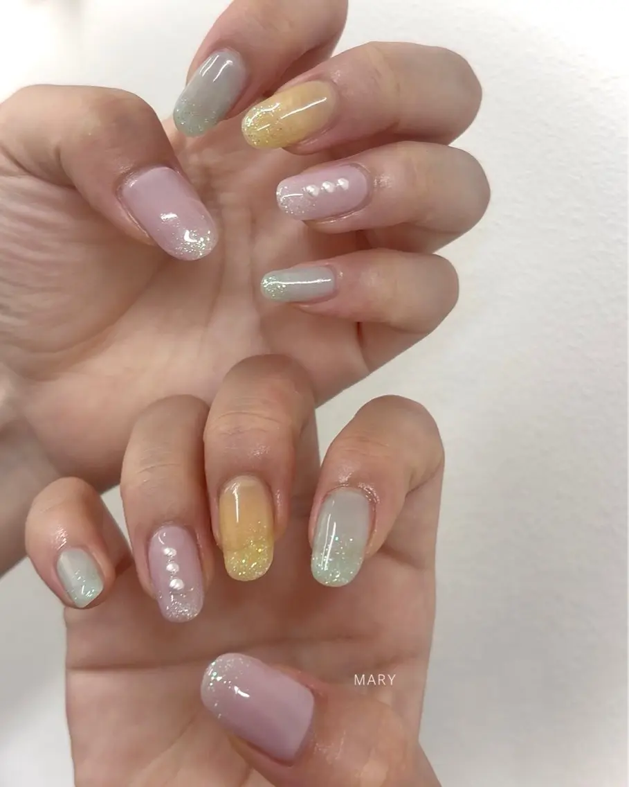 ネイル ニュアンスネイル ワンカラーネイル パステルネイル ハンドネイル Mary nail .narumiのネイルデザイン