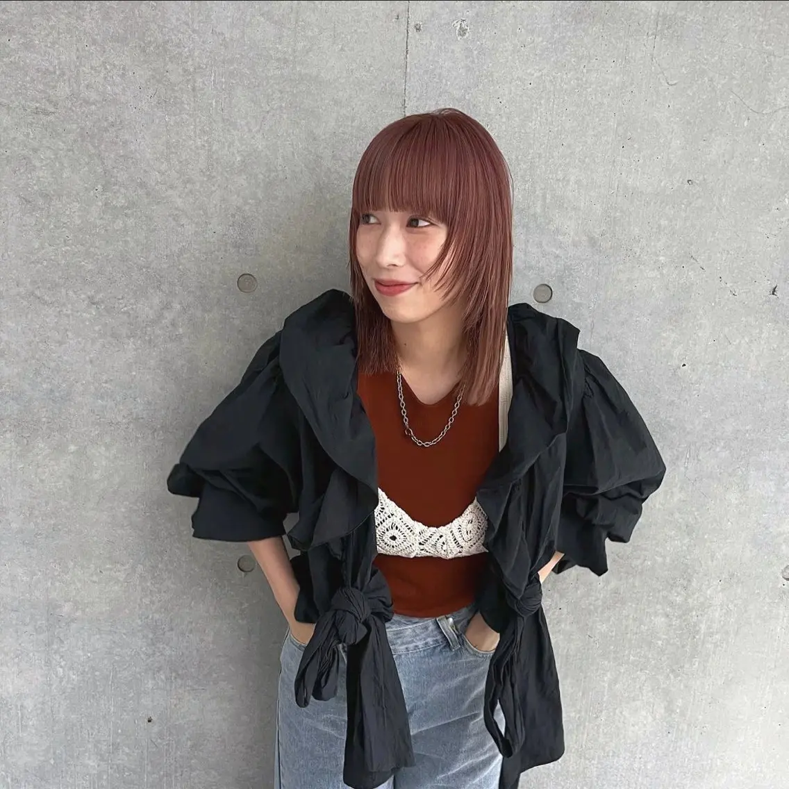 ミディアム カラー ピンクカラー カット ヘアカラー 暖色カラー/ピンク カラー/HARUKAのヘアスタイル