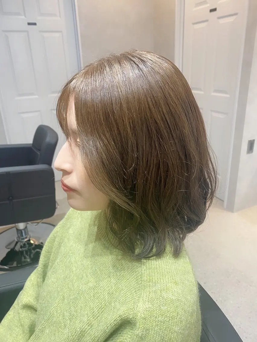 カラー 透明感カラー グレージュ オレンジ 大林　恵理 【Agu 屋島】のヘアスタイル