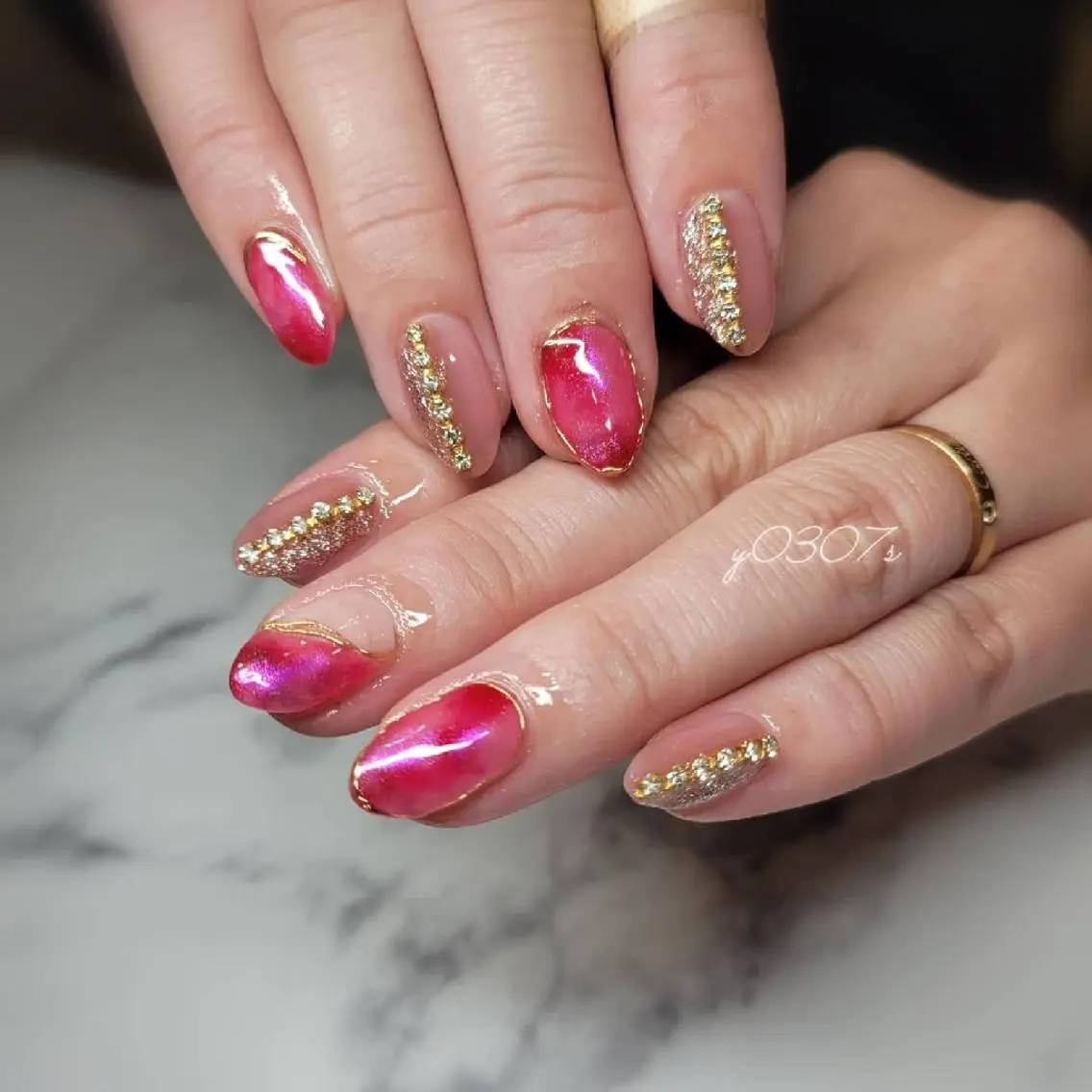 ネイル フレンチネイル ラメ(グリッター) ニュアンスネイル 冬ネイル Nail salon Coco【溝の口駅】のネイルデザイン