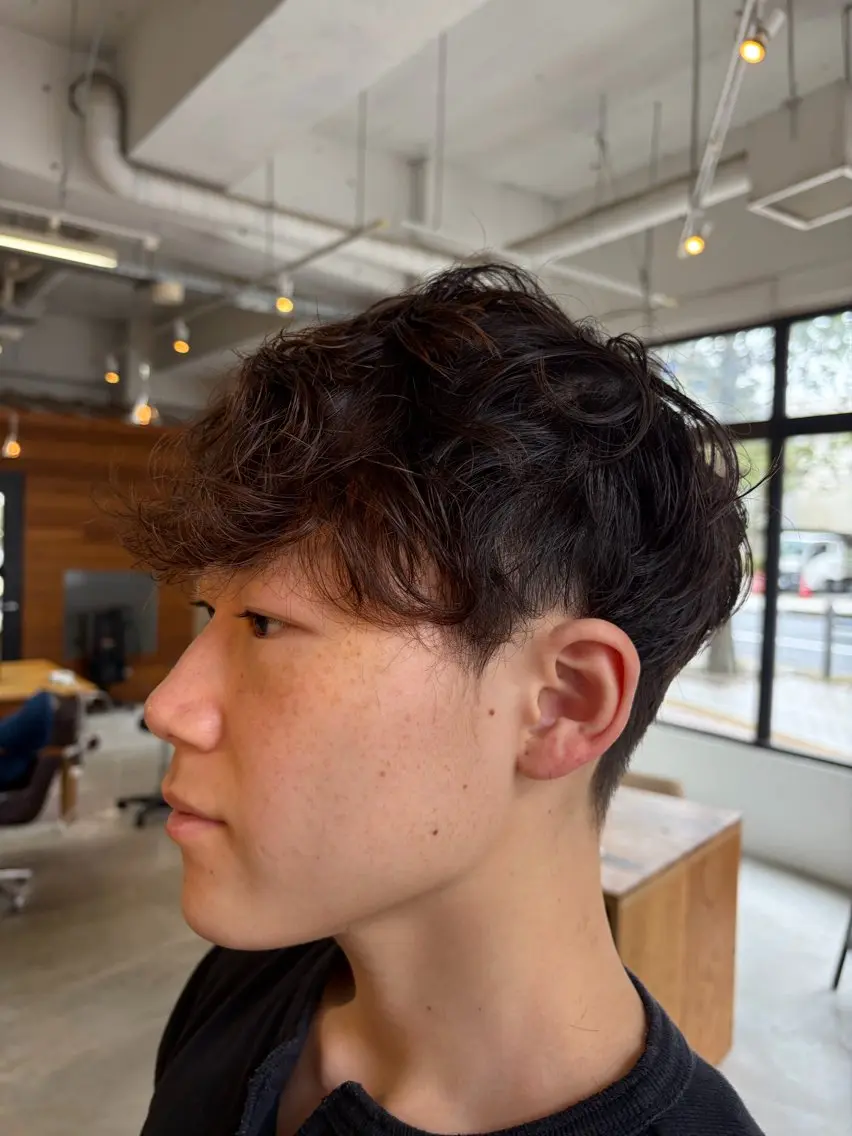 ショート パーマ メンズ カット こころ/カーリー・ パーマデザインのヘアスタイル
