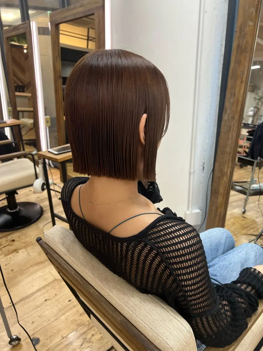 ショート ボブ 縮毛矯正 カット ヘアカラー 縮毛矯正 🩶レイヤーカット/ さわ🩶のヘアスタイル