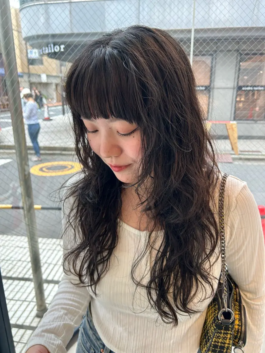 ロング パーマ カット パーマ トリートメント レイヤーパーマ 竹之内竜矢のヘアスタイル