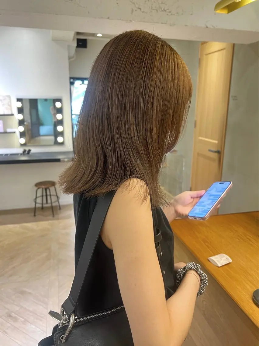 ミディアム カラー 透明感カラー 髪質改善 カット ヘアカラー トリートメント レイヤー/縮毛矯正/ 暖色/mao🎀のヘアスタイル