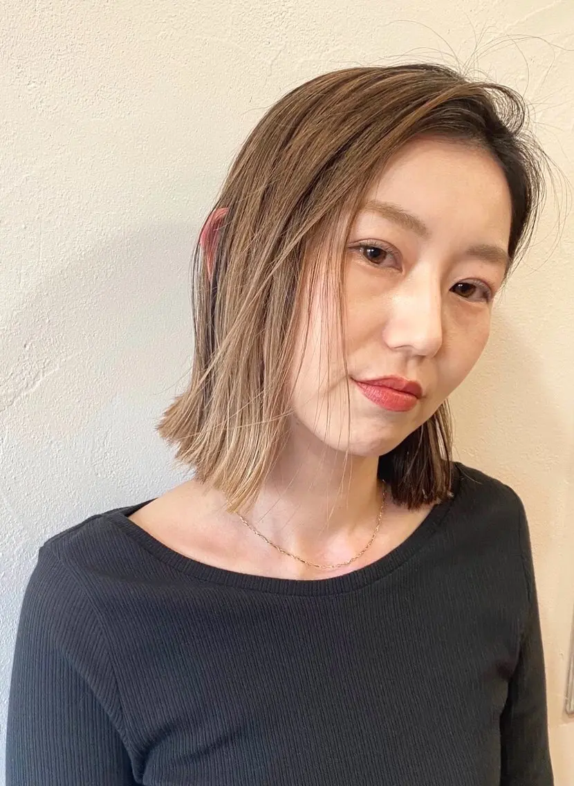 ミディアム カラー ヘアカラー Babylone hair&makeのヘアスタイル