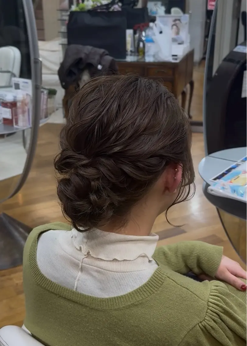 ミディアム ヘアアレンジ ヘアセット ヘアアレンジ 表参道 💠Ayano💠のヘアスタイル