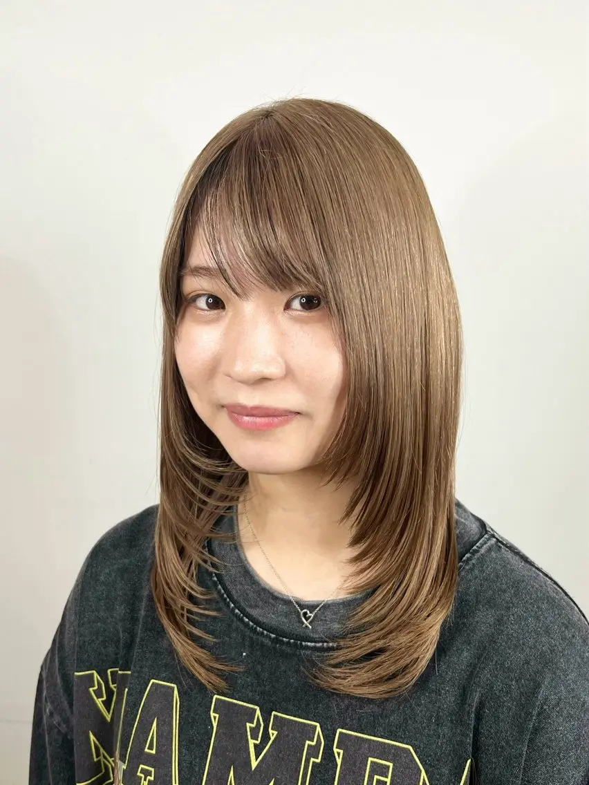 セミロング カラー 髪質改善 ウルフカット カット ヘアカラー トリートメント 🐺ウルフカット特化 🐺/今川のヘアスタイル