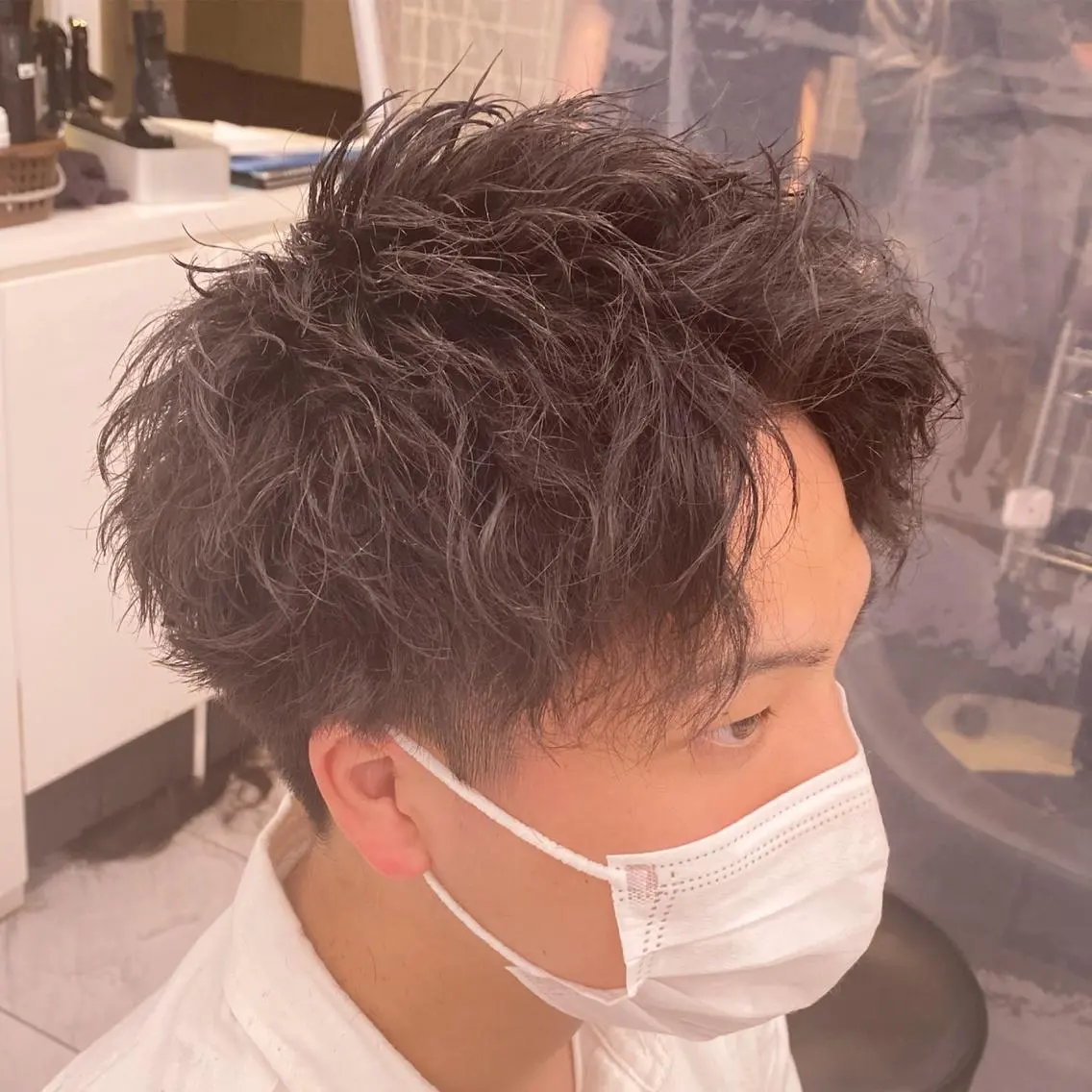セミロング パーマ ヘアアレンジ メンズ メンズ特化 水口湧太のヘアスタイル