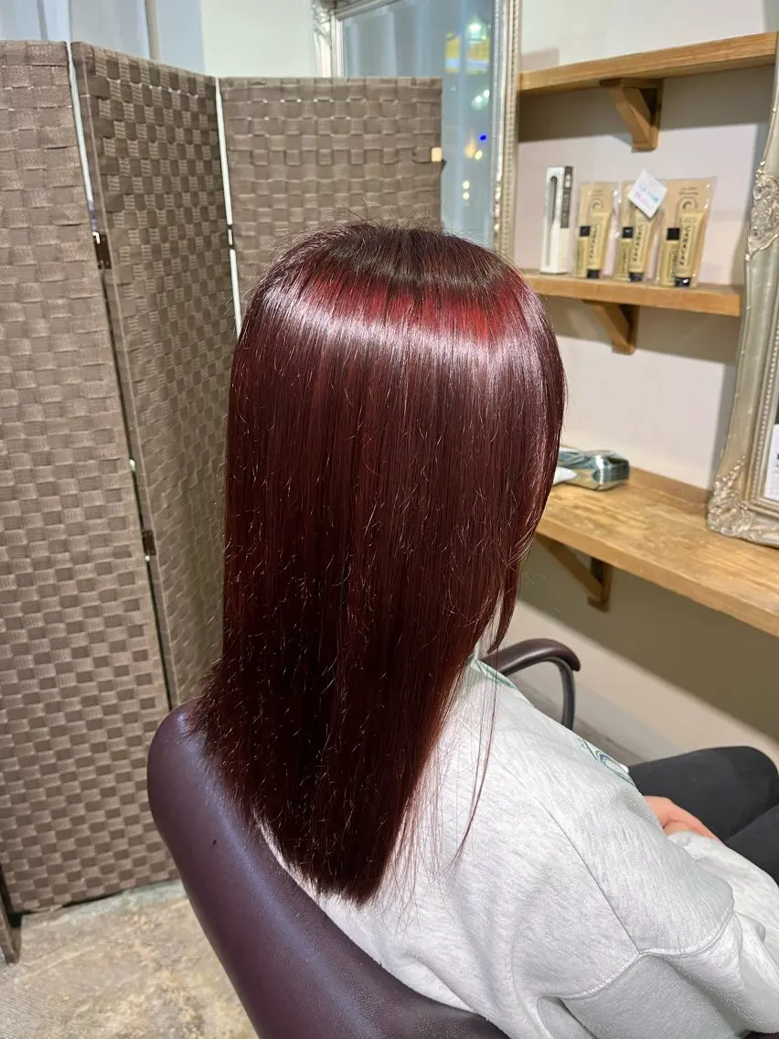 ロング カラー ヘアカラー トリートメント フェザーパーマ🌙 毛流れ yuzukiのヘアスタイル