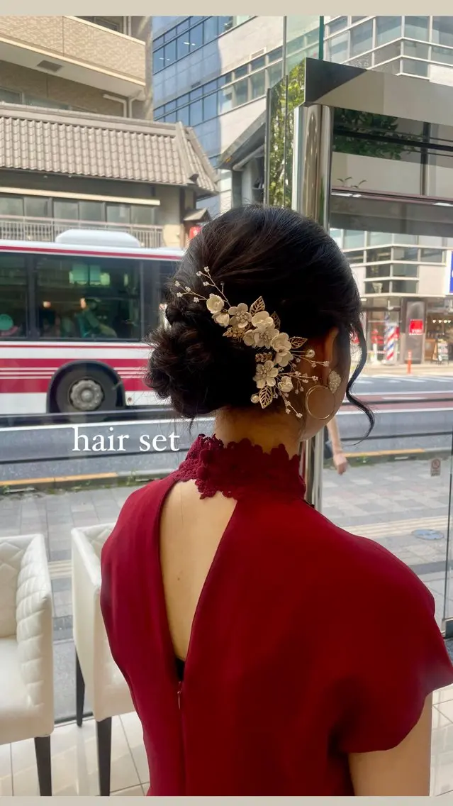 セミロング ヘアアレンジ ヘアセット BiBi 藪 菜月のヘアスタイル