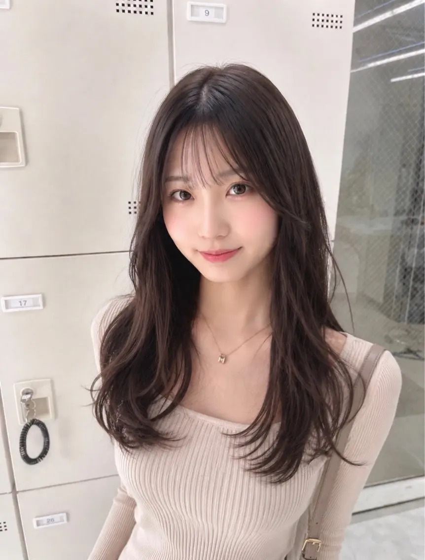 ロング カラー カット ヘアカラー 藍斗│モテ透明感× 顔周りレイヤー🫧のヘアスタイル