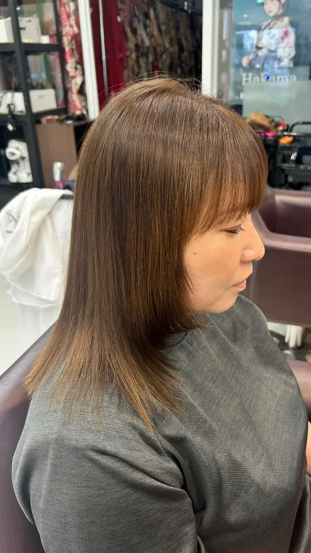 ロング パーマ カット ヘアカラー パーマ 縮毛矯正 保科 椎奈のヘアスタイル